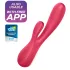 Satisfyer - Vibromasseur connecté étanche - silicone rouge