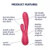 Satisfyer - Vibromasseur connecté étanche - silicone rouge