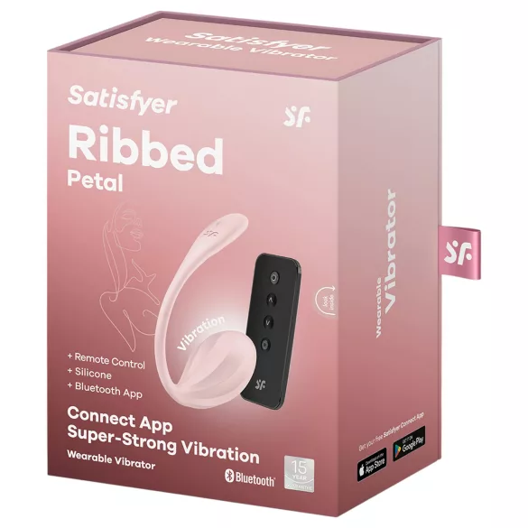 Satisfyer - oeuf vibrant télécommandé - rainuré - silicone rose