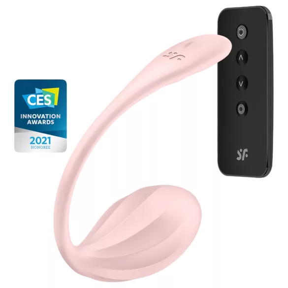 Satisfyer - oeuf vibrant télécommandé - rainuré - silicone rose