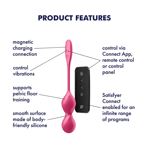 Satisfyer Love Birds 2 - Boule de geisha vibrante à commande par appli (rose)