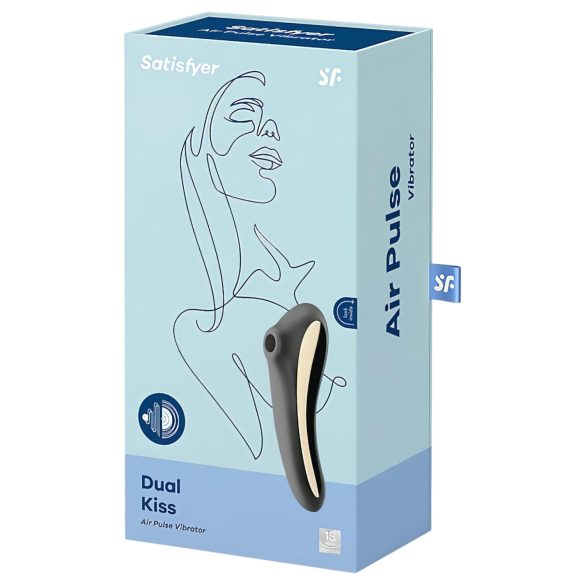 Satisfyer Dual Kiss - vibromasseur rechargeable vagin et clitoris (noir)