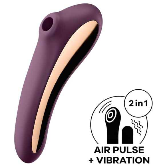 Satisfyer Dual Kiss - 2-en-1, vibromasseur vaginal et clitoridien (violet)