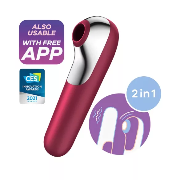 Satisfyer Dual Love - vibromasseur clitoridien et vaginal connecté - rouge