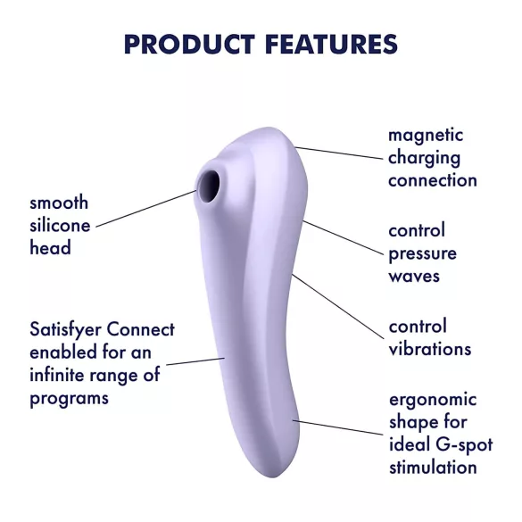 Satisfyer Dual Pleasure - stimulateur sucette et vibromasseur 2en1 - violet