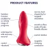 Satisfyer - Plug anal vibrant perlé - silicone rouge
