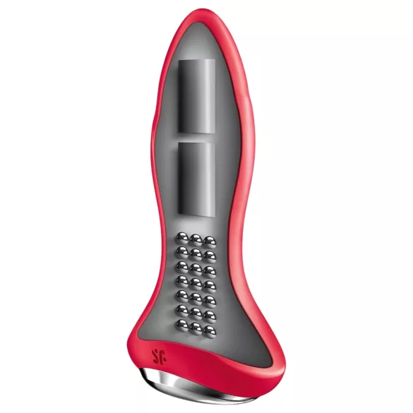 Satisfyer - Plug anal vibrant perlé - silicone rouge