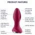 Satisfyer - Plug anal rotatif vibrant perles - rechargeable silicone rouge
