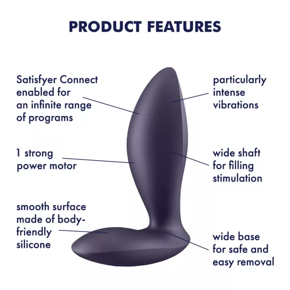 Satisfyer - plug anal vibrant connecté - silicone violet