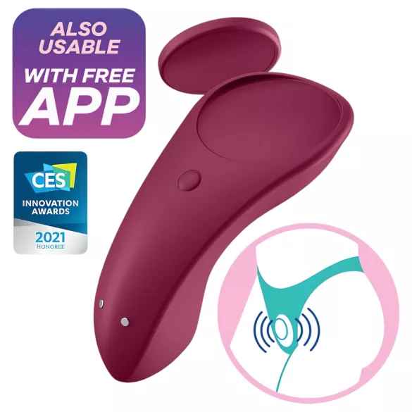 Satisfyer - vibromasseur de culotte connecté étanche - rouge