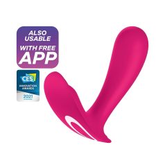   Satisfyer Top Secret - vibromasseur connecté double moteur - silicone rose