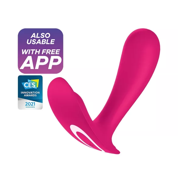 Satisfyer Top Secret - vibromasseur connecté double moteur - silicone rose