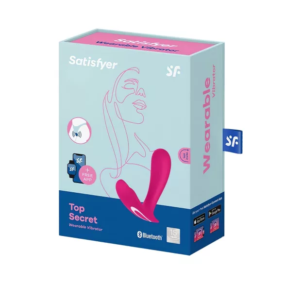 Satisfyer Top Secret - vibromasseur connecté double moteur - silicone rose