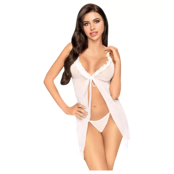 Penthouse After Sunset - babydoll transparent et string - blanc - L/XL