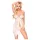 Penthouse - ensemble babydoll transparent à fleurs - blanc