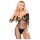 Penthouse High Profil - combinaison carmen fleurie (noire) - XL