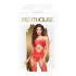 Penthouse Hot Nightfall - ensemble résille ondulé ouvert - rouge