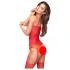 Penthouse Hot Nightfall - ensemble résille ondulé ouvert - rouge - XL