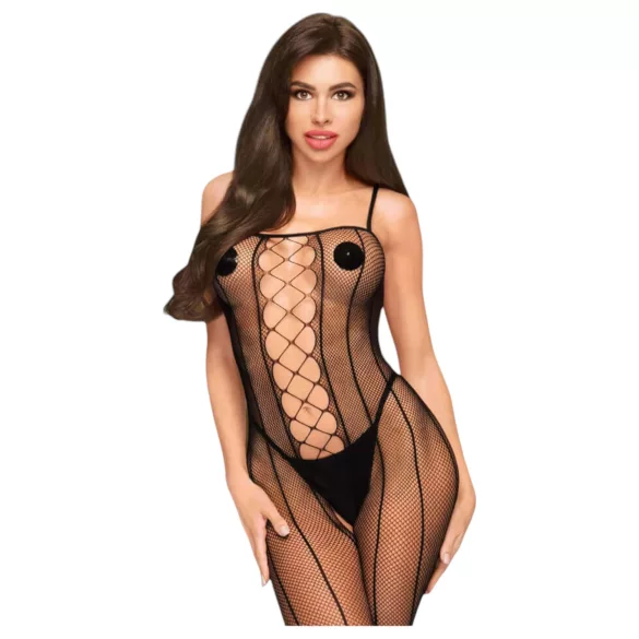 Penthouse Drop-Dead - combinaison résille ouverte - noir