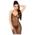 Penthouse Love on Fire - Robe longue scintillante et transparente avec string (noir) - L/XL