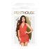 Penthouse Earth-shaker - Ensemble rouge sexy à col. - L/XL