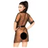 Penthouse - Peignoir satin avec string - noir