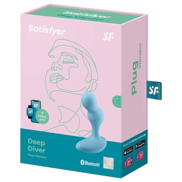 Satisfyer - Plug anal vibrant connecté - silicone bleu