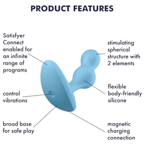 Satisfyer - Plug anal vibrant connecté - silicone bleu