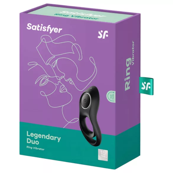 Satisfyer Legendary Duo - anneau pénien vibrant rechargeable - silicone noir