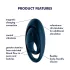 Satisfyer Glorious Duo - anneau pénien vibrant - silicone bleu