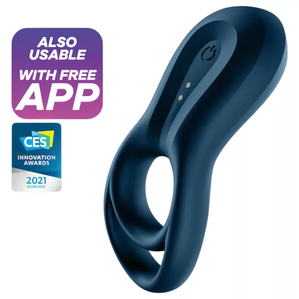Satisfyer Epic Duo - anneau pénien vibrant connecté - silicone noir