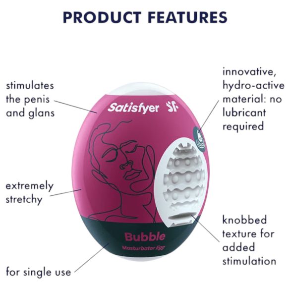 Satisfyer Egg Bubble - masturbateur œuf - stimulation texturée - 1 pièce