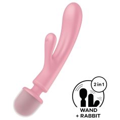   Satisfyer Triple Lover - Vibromasseur point G et stimulateur - silicone rose