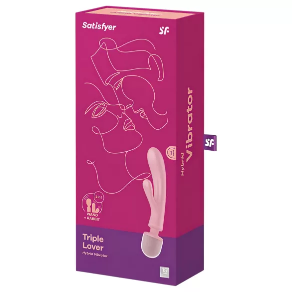 Satisfyer Triple Lover - Vibromasseur point G et stimulateur - silicone rose