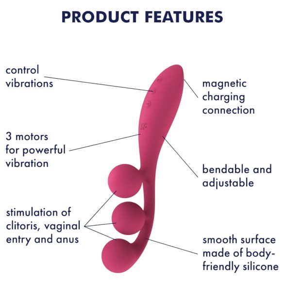 Satisfyer Tri Ball 1 - vibromasseur rechargeable multifonctions - rouge