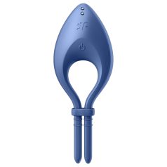   Satisfyer Bullseye - anneau pénien vibrant connecté - silicone bleu