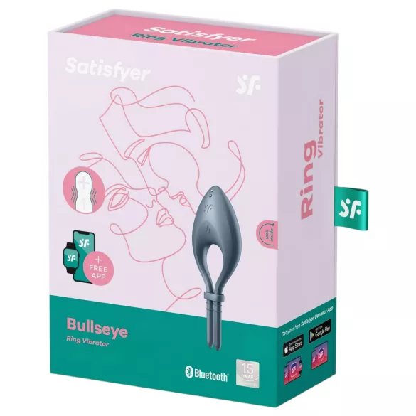 Satisfyer Bullseye - anneau pénien vibrant connecté - silicone gris