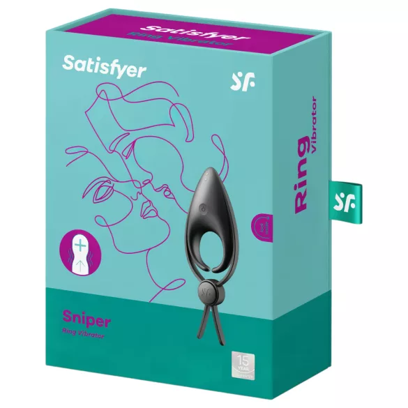 Satisfyer Sniper - anneau pénien vibrant rechargeable - silicone noir