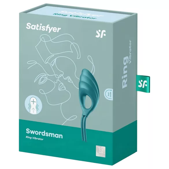 Satisfyer Swordsman - anneau pénien vibrant rechargeable - silicone vert