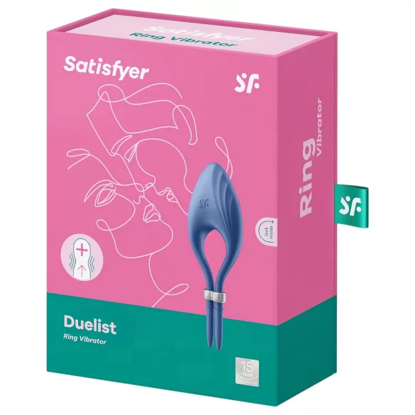 Satisfyer Duelist - anneau vibrant pénis rechargeable - silicone bleu