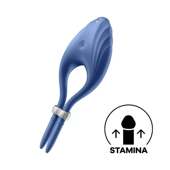 Satisfyer Duelist - anneau vibrant pénis rechargeable - silicone bleu