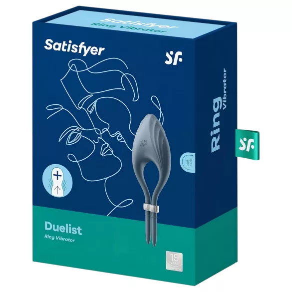 Satisfyer Duelist - anneau pénien vibrant rechargeable - silicone gris