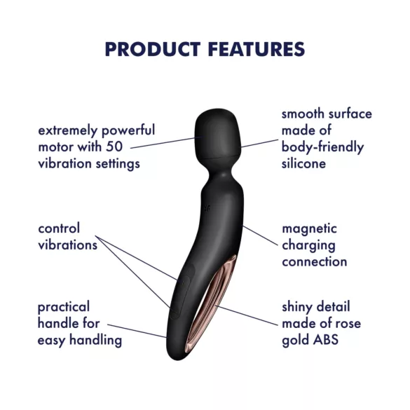 Satisfyer Wand-erland - vibromasseur massage puissant - silicone noir
