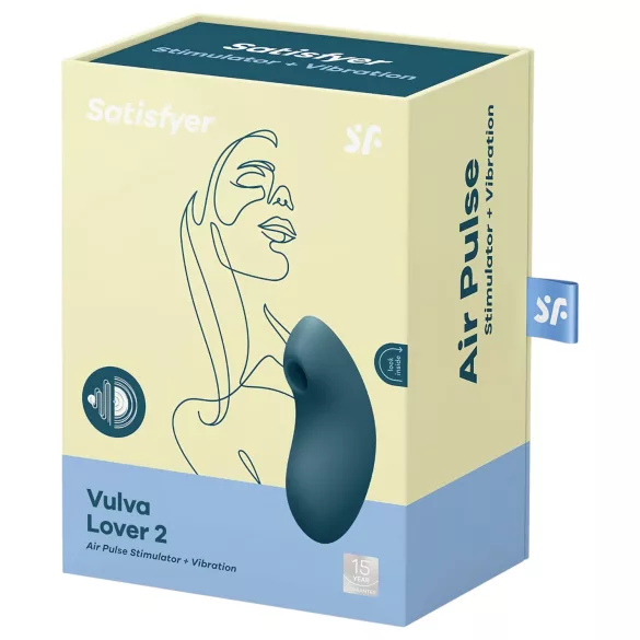 Satisfyer Vulva Lover 2 - stimulateur clitoridien à ondes de pression rechargeable (bleu)