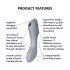 Satisfyer Curvy Trinity 3 - Vibromasseur 2-en-1 à ondes d'air (gris)