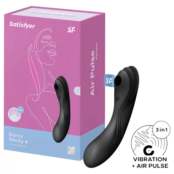 Satisfyer Curvy Trinity 4 - stimulateur 2‑en‑1 à ondes d’air (noir)