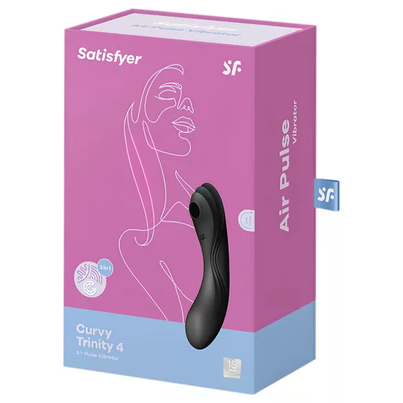 Satisfyer Curvy Trinity 4 - stimulateur 2‑en‑1 à ondes d’air (noir)