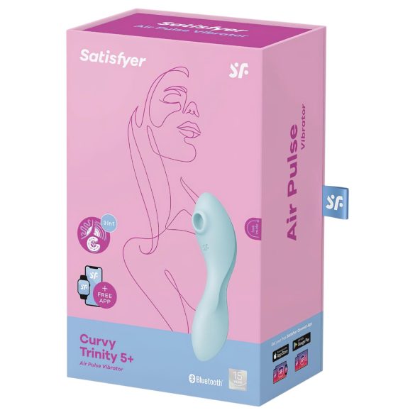 Satisfyer Curvy Trinity 5+ - vibromasseur 2 en 1 connecté - silicone bleu