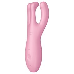   Satisfyer Threesome 4 - vibromasseur clitoridien connecté - silicone rose