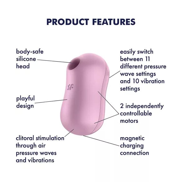 Satisfyer Cotton Candy - stimulateur clitoridien à ondes - rechargeable - violet